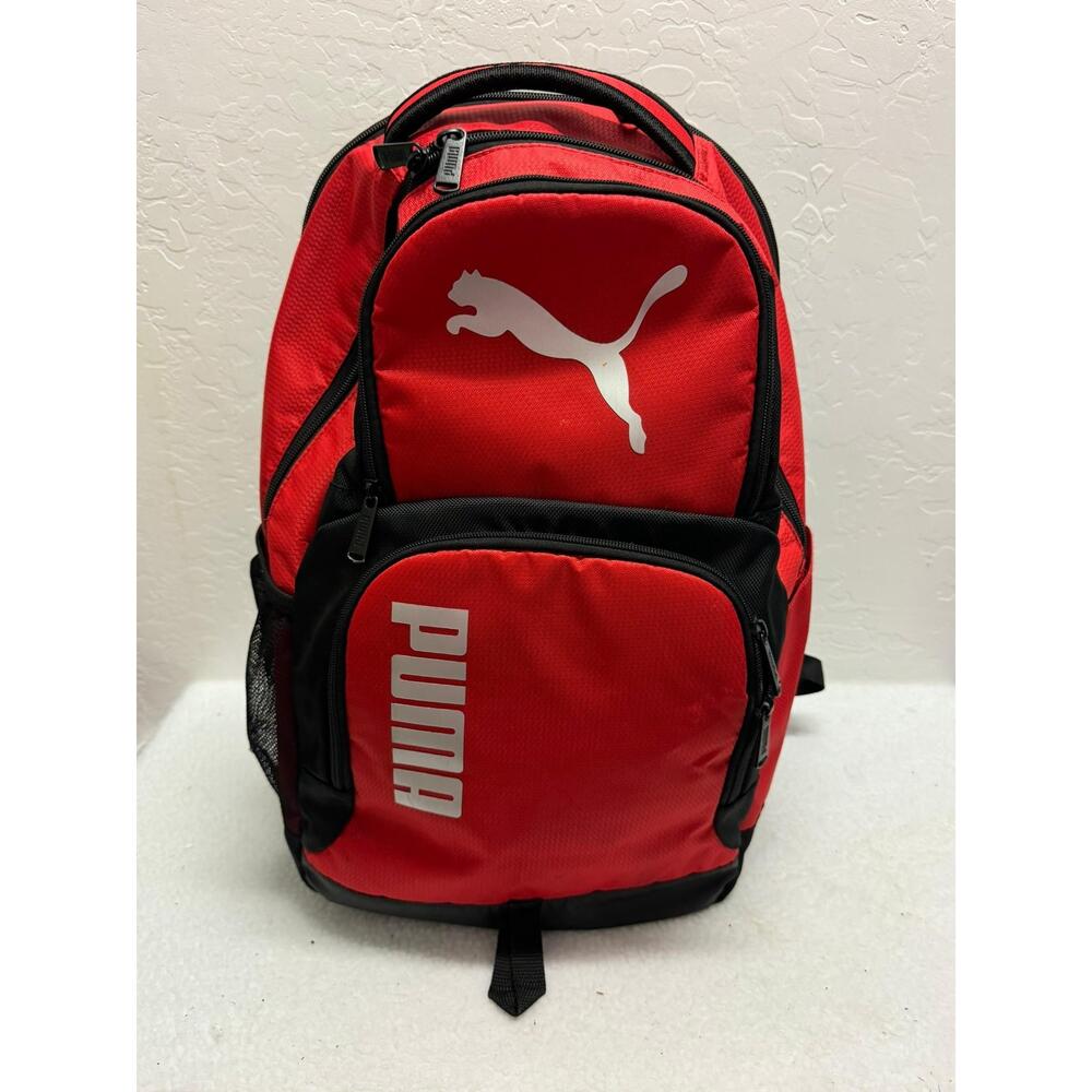 PUMA Red Black MultiPocket Backpack Padded Laptop Compartment Contender